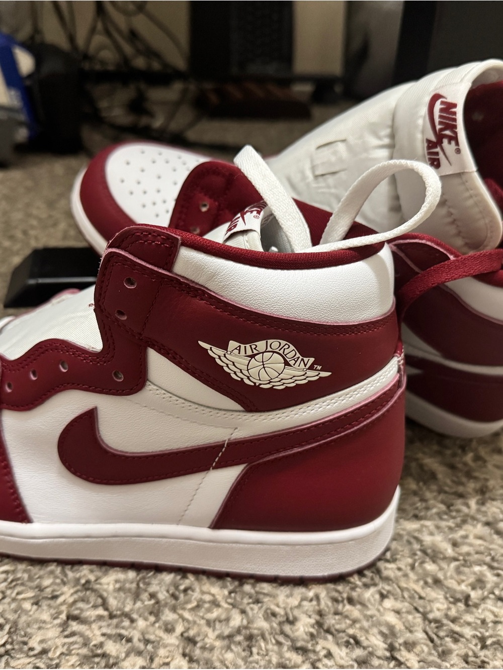 Nike Air Jordan High-Top Sneakers - White & Maroon